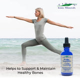 Eidon Mineral Bone Support Liquid Supplement - Ionic Trace Mineral Drops to add to Water for Bone Health, Calcium, Magnesium, Zinc, Manganese, Silica, Sulfur, Boron, Bioavailable - 2 oz