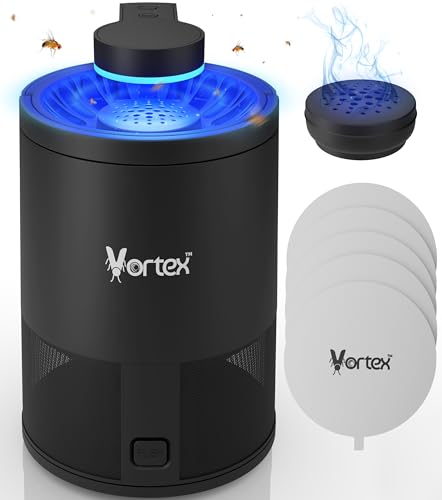 Vortex Indoor Insect Trap - Catcher & Killer for Fruit Flies, Gnat, Mosquito, Moth - UV Light Non Zapper Suction Glue Board - Bug Light Fruit Fly Trap