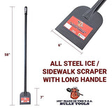 Bully Tools 92200 Heavy Duty Sidewalk and Ice Scraper with Long Steel Handle