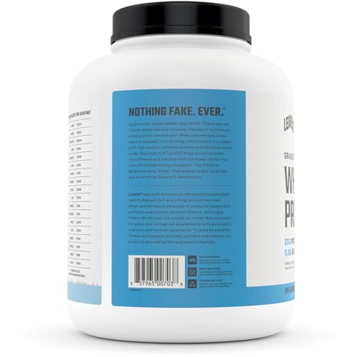 Levels Grass Fed 100 Whey Protein, No Hormones, Unflavored, 5LB kate