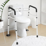 WAYES Toilet Safety Rails - Adjustable Width & Height, Handicap Toilet Rails for Elderly and Disabled, Stand Alone Toilet Safety Frame Fit for Any Toilet, Foldable and Portable