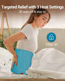 Comfytemp Heating Pad for Cramps, Electric Heating Pad for Back Pain Relief, Small Heating Pad with 3 Heat Settings, 2H Auto Shut Off, Stay On, for Neck and Shoulders, 12 x 24 in, Machine Washable