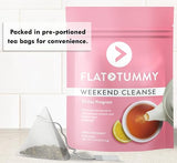 Flat Tummy Weekend Cleanse Tea - 30 Day Program - All Natural Colon Cleanse w/Senna and Dandelion Root, Provides Bloating Relief for Women - Detox Cleanse for Digestion Support and Gas Relief