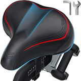 Crostice Wide Bike Seat Compatible with Peloton Bike & Bike Plus, Upgraded Comfort Bike Seat Cushion for Women & Men & Old, Extra Oversized Saddle Seat Cover Pad Replacement, Accessory for Bike