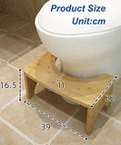 Bamboo Toilet Stool for Adults, JACNITAD 6.5 Inch Toilet Poop Stool, Bathroom Toilet Poop Stool with Non-Slip Mat for Adults, Children, Original Simple Design Healthy Portable Adult Toilet Poop Stool.