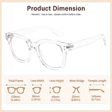 Madison Avenue Blue Light Blocking Glasses Oversized Fashion Blue Light Glasses for Women Anti Eyestrain & UV Protection Computer Eyeglasses (Clear)