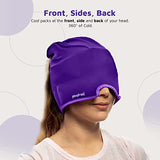 Magic Gel Migraine Ice Head Wrap | Real Migraine & Headache Relief | The Original Headache Cap | Cold, Comfortable, Dark & Cool; Endorsed by Physicians, Loved by Thousands - (2 Pack, Purple)