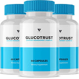 (3 Pack) Glucotrust Capsules, Gluco Trust Blood-Sugar Pills Original - Glucotrust Reviews Supplement Maximum Edge Advanced Formula Gluctrust Tablets Glucose Complex Balance Health (180 Capsules)