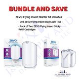 J & L Supply Zevo Flying Insect Trap Starter Kit Bundle- Gnat Sticky Traps for Plants House Indoor, Fungus Gnat Sticky Trap - White!