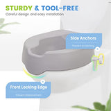 OasisSpace Toilet Seat Risers with Lid and Lock- Padded Toilet Seat Adults, Raised Toilet Seat for Standard and Elongated Toilet, Elevated Toilet Seat 4 Inch for Assistance Bending or Sitting