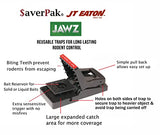 $averPak 4 Pack - Includes 4 JT Eaton Jawz Rat and Chipmunk Traps for use with Solid or Liquid Baits