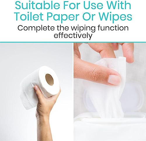 Vive Toilet Wiping Aid Tongs - Self Wiper for Bottom - Self Assist Bathroom Aid for Limited Mobility, Elderly, Pregnancy, Disabled, Shoulder and Back Pain - Long Handled Design - Toilet Accessories