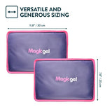 Magic Gel Premium Ice Packs - 2 Pack | 2 Reusable Gel Ice Packs (11.8" x 7.8") for Icing Injuries, Pain Relief, Cold Compress for Reducing Swelling | Flexible & Foldable