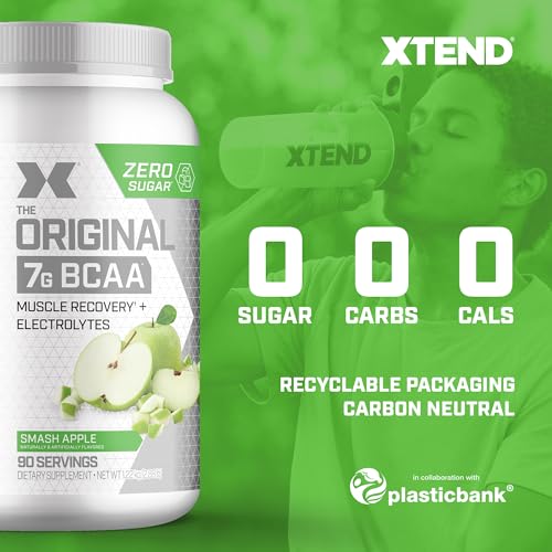 XTEND Original BCAA Powder Smash Apple | Sugar Free Post Workout Muscle Recovery Drink with Amino Acids | 7g BCAAs for Men & Women | 90 Servings