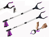 2- Pack 32 inch FDA Registered GrabRunner Folding Reacher Grabber Tool with Magnetic (Purple/Purple)