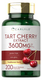 Carlyle Tart Cherry Extract Capsules | 200 Count | Non-GMO and Gluten Free Formula | Traditional Herb Supplement, Tart Cherry, Rice Powder, Gelatin Capsule, Vegetable Magnesium Stearate, Silica