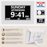 MRCHYDZ Clock with Day and Date for Elderly Large Display Digital Clock 5 Alarm 3 Medicine Reminders Dementia Clocks Digital Calendar Day Clocks Wall Clock Large Number Alarm Clocks 7 Inch White