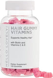 Hello Lovely! Hair Vitamins Gummies with Biotin 5000 mcg Vitamin E & C Support Hair Growth, Premium Vegetarian Non-GMO, for Stronger Beautiful Hair & Nails Supplement - 120 Gummy Bears