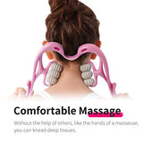 Neck Massager Roller, Neck Roller, Neck and Shoulder Handheld Massager with 6 Balls Massage Point, Neck Pain Relief Massager for Deep Tissue in Neck, Back, Shoulder, Waist, and Legs