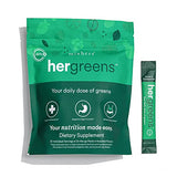 MIXHERS Hergreens - Greens & Veggie Powder - Made from Whole Foods - with Digestive Enzymes & Kale - Nutrition Designed for Women - Support Heart & Liver - 15 Drink Packets - Pink Grapefruit