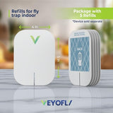 VEYOFLY Flying Insect Trap Refill- Plug in Bug Catcher Indoor Refills, Indoor Fly Trap, Indoor Fly Trap,Trap for Mosquitos, Bugs, Insects, Gnats, Moth and Fruit Flies -Plug in Refill (Pack of 5)