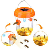 Wasp Trap Solar Powered Bee Trap Reusable Fly Traps Outdoor Hanging Wasp Killer with UV LED Light Flying Insects Bee Killer for Indoor Outdoor Patio Garden Home (Orange, 6 Packs)