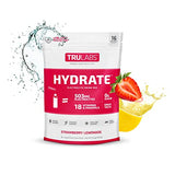 TruLabs Strawberry Lemonade Hydrate Drink Mix, 1 Bag, 30 Servings, 0 Sugar, 5 Calories, 503mg Electrolytes, Vitamins B1, B2, B3, B5, B6, B12, C, D, Zinc, Selenium, Magnesium