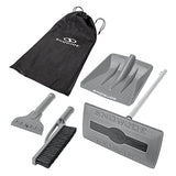 Snow Joe SJBLZD-4IN1-GRY Multi-Purpose Auto Snow Tool Kit, W/Storage Bag, Snow Broom, Brush, Shovel, Scraper, Gray