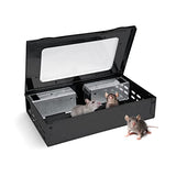 Tin Cat Multi-Catch and Release Humane Live Mouse Trap with Clear Window Lid for Indoor Outdoor Use | Sold by Canadian Supplier Local Pest Control (Black, 2 Pack)