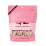 Bocce's Bakery Oven Baked Say Moo Treats for Dogs, Everyday Wheat-Free Dog Treats, Made with Real Ingredients, Baked in The USA, All-Natural Beef & Cheddar Biscuits, 5 oz