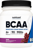 Nutricost BCAA Powder (Grape, 90 Servings) - Optimal 2:1:1 Ratio, Vegetarian, Non-GMO