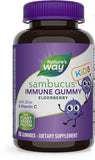 Nature's Way Sambucus Immune Gummies for Kids, Immune Support Gummies*, with Black Elderberry Extract, Vitamin C and Zinc, 60 Gummies (Packaging May Vary)