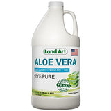 Land Art Pure Aloe Vera Drinkable Gel Unflavored - Cold-Processed Inner Filet - from Organic Fresh Leaves from Texas - for Heartburn Relief - Acid Reflux - 64 fl oz