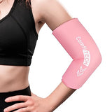 ComfiTECH Elbow Ice Pack for Tendonitis and Tennis Elbow Ice Pack Wrap Sleeve Cold Compression Golfers Arm Ice Pack for Injuries Reusable Calf Cold Compression for Pain Relief (M Pink)