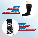 Extra Wide Socks for Swollen Feet, Diabetic Socks for Men, Hospital Socks, Extra Wide Bariatric Socks, Non Slip Socks Mens and Womens, Diabetic Socks for Men, Wide Socks Men - 2 Pairs Black