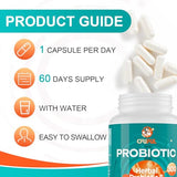 Probiotics for Women & Men - 300 Billion CFU & 24 Strains Probiotic with 15 Organic Herbs Prebiotics Blend, for Overall Digestive Health, Immune, Constipation, Gut & Bloating Health - 2 Month Supply