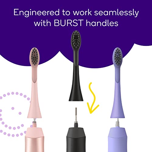 BURST Toothbrush Heads - Genuine BURST Electric Toothbrush Replacement Heads for BURST Sonic Toothbrush – Ultra Soft Bristles for Deep Clean, Stain & Plaque Removal - 3-Pack, Lavender