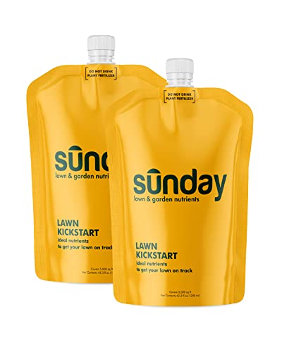 Sunday Lawn Kickstart Fertilizer, 42.3oz, 2 Pack - Lawn Fertilizer for Lawn Improvement - Includes Universal Sprayer Attachment - Covers Up to 5,000 Sq Ft - Easy Application in 15 Minutes or Less