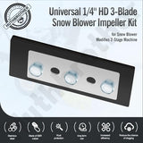 Snow Blower Impeller Modification Kit - 1/4" 4-Blade Universal, for Modifies 2-Stage Machine (4)