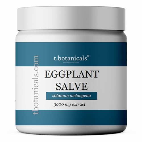 t.botanicals Eggplant Extract Cream for Skin Disorders, 3000 mg Extract, Eggplant Salve, Broad Spectrum Eggplant Extract, Balm for Skin Disorders, Eggplant Cream