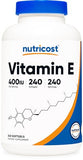 Nutricost Vitamin E 400 IU, 240 Softgel Capsules - Gluten Free, Non-GMO
