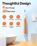Bitvae Ultrasonic Electric Toothbrush for Adults and Kids, Electric Toothbrush with Rechargeable Power, 8 Toothbrush Heads and 5 Modes, Orange D2