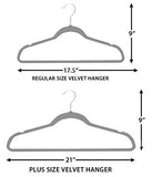 Home Expressions Premium Velvet Hangers (Pack of 20) - Ultra Thin No Slip Velvet Suit Swivel Hangers - 21" Extra Wide Strong Velvet Hangers - Space Saving Clothes Hangers - 21x0.2x10 inches (Grey)