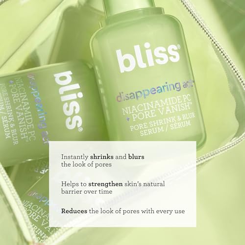 Bliss Disappearing Act - Niacinamide PC Serum + Pore Vanish™ Complex - 1 Fl Oz - Shrinks & Blurs Pores - Clean - Vegan & Cruelty Free