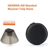 12 Counts GN Resound Sure Fit Hearing Aid Tulip Domes For Standard Receiver BTE Hearing Amplifier With Carry Case