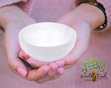 Selenite Crystal Smudge Bowl, 4 Sizes, Hand-Carved, Moroccan Crystal Holder to Charge, Cleanse Crystals, Charging Selenite Bowl, Spiritual Gifts, Wicca Supplies (3" Medium)