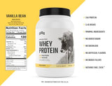 Levels Grass Fed 100% Whey Protein, No Hormones, Vanilla Bean, 2LB