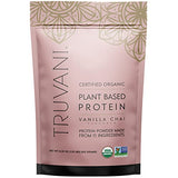 Truvani Organic Vegan Protein Powder Vanilla Chai - 20g of Plant Based Protein, Organic Protein Powder, Pea Protein for Women and Men, Vegan, Non GMO, Gluten Free, Dairy Free (20 Servings)