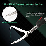 Smarkey Snake Catcher Tongs Grabber Rattle Heavy Duty with 43 inch to 59 inch Telescopic Pole