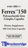 Ferrex 150 Polysaccharide Iron Complex Capsules by Breckenridge - 100 Ea